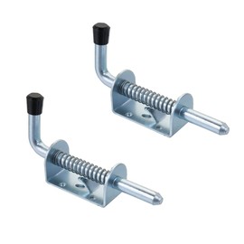 2 Pcs Garage Animal Spring Bolt Metal Lock Barrel Bolt Spring Loaded Latch for Gate Shed Door Tailgate Trailer Garage