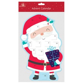 Festive Wonderland Santa Shaped Advent Calendar With Gift Envelope Traditional Christmas Countdown Fun