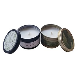 Hillhouse Naturals Fragranced Candle Set of 2 Travel Tins 5 Oz. Each Gift Home Decor (Balsam & Pine and Fig & Fir)