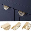 VIFERR Pack of 4 Cabinet Handles Gold Furniture Handles Leaf