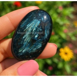 1pcs Arfvedsonite Palmstone Worry Stone Healing Crystal Meditation Reiki Gifts
