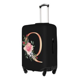 Wansin Floral Letter Q Travel Luggage Cover Spandex Suitcase Protector Elastic Washable Stretch Suitcase Cover,Size XL(Fit 29-32inch Suitcase)
