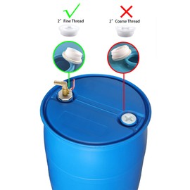 Carvedexquisitely 2" Drum Faucet for 55 Gallon Drum,Brass Rain Barrel Spigot with EPDM Gasket 90 Degree 3/4" Outlet