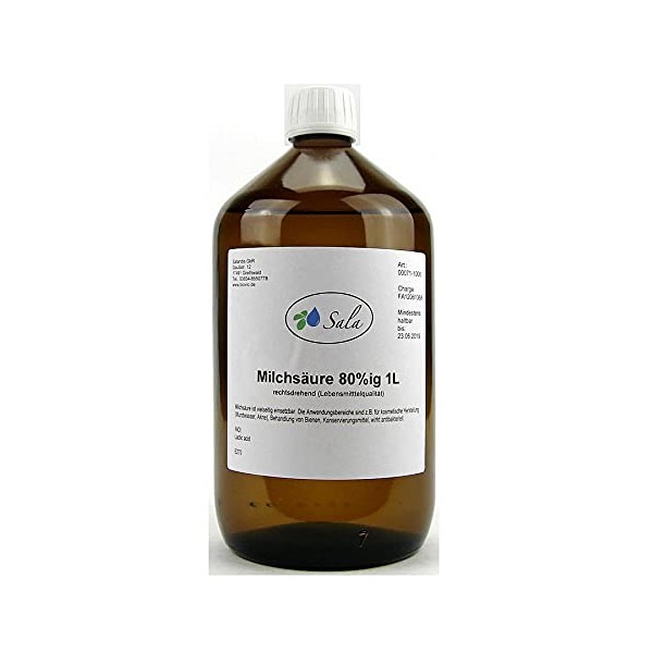 Sala AHA Lactic Acid E270 80% Clockwise Rotating 1 Litre 1000 ml Glass Bottle