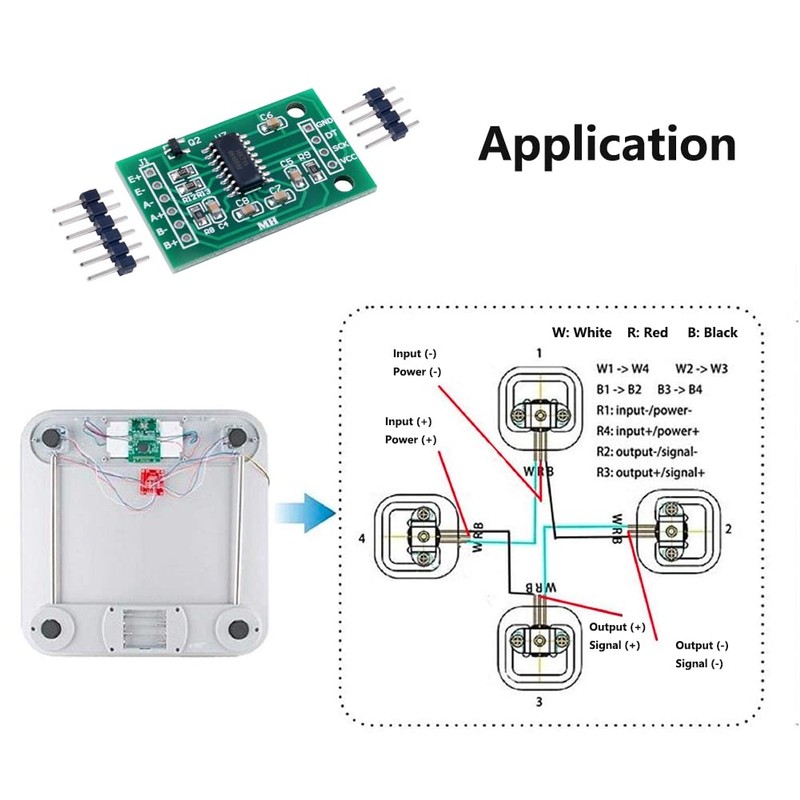 Stemedu 5PCS HX711 A/D 24 Bits Precision Module Load Cell