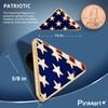 PinMart's Folded American Flag Memorial Veteran Lapel Pin on Instruction