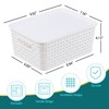 6-Pack Plastic Storage Basket with Lid, Small Organizer Bin, White