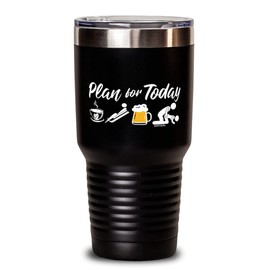 ODTGIFTS Funny Lugers Tumbler Adult Humor Plan For Today Luge 30oz Stainless Steel Black