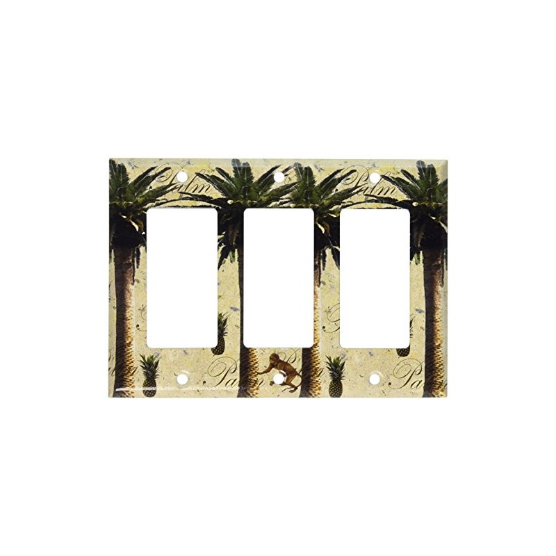 Art Plates - Palm Tree Switch Plate - Triple Rocker