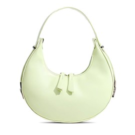 YYW Womens Clutch Purse Shoulder Handbags Crescent Bag Leather Zipper Adjustable Shoulder Strap Hand Bags (Green)