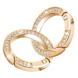 Carabiner Round Women's Bag Decoration, Sparkling Key Ring, Carabiner, Carabiner, Charm, Carabiner, Ring, Key, Bag, Charm, Ring Clasp, Key Holder Making, PureSino Key Ornament, Accessory (Gold), gold