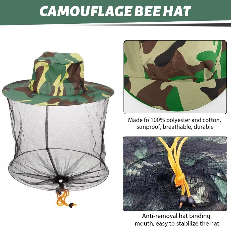 KUMSODE Pack of 2 beekeeper hat, mosquito net hat, mosquito