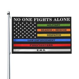 No One Fights Alone Usa (3) Flag 3x5 Ft Flags Decor Double Sided Large Banner For House Yard Outsides Indoor Holiday Decoration World Peace Sign Symbol Banner With 2 Brass Grommets