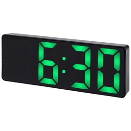 HMETOL Large Digital Alarm Clock Big Numbers for Seniors & Visually Impaired, 3-Level Dimmable Brightness, Snooze, Used by Plugging for Bedroom, Office, Dorm 6.3" L x 1" W x 2.4" H Green