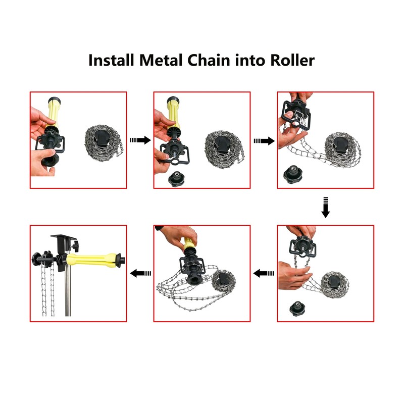 TENBEST Photography Backdrop Roller Support System,1 Roller with Metal Chain,