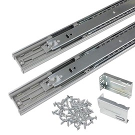 Gobrico 10 Pairs 20-Inch Rear/Side Mount Soft Close Drawer Slides with Brackets, Full Extension 3-Fold Drawer Glides, Ball Bearing Heavy Duty Cabinet Dresser Slides and Glides