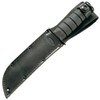 KA-BAR Straight Edge Knife with Leather Sheath, Black, Short