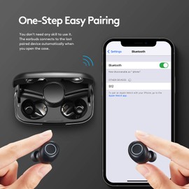 Xmythorig True Wireless Earbuds Bluetooth Headphones, IPX6 Waterproof Touch Control Earphone, CVC8.0 Noise Reduction for Clear Call, HiFi Stereo Deep Bass Audio in-Ear Headset w/Mic for Sports