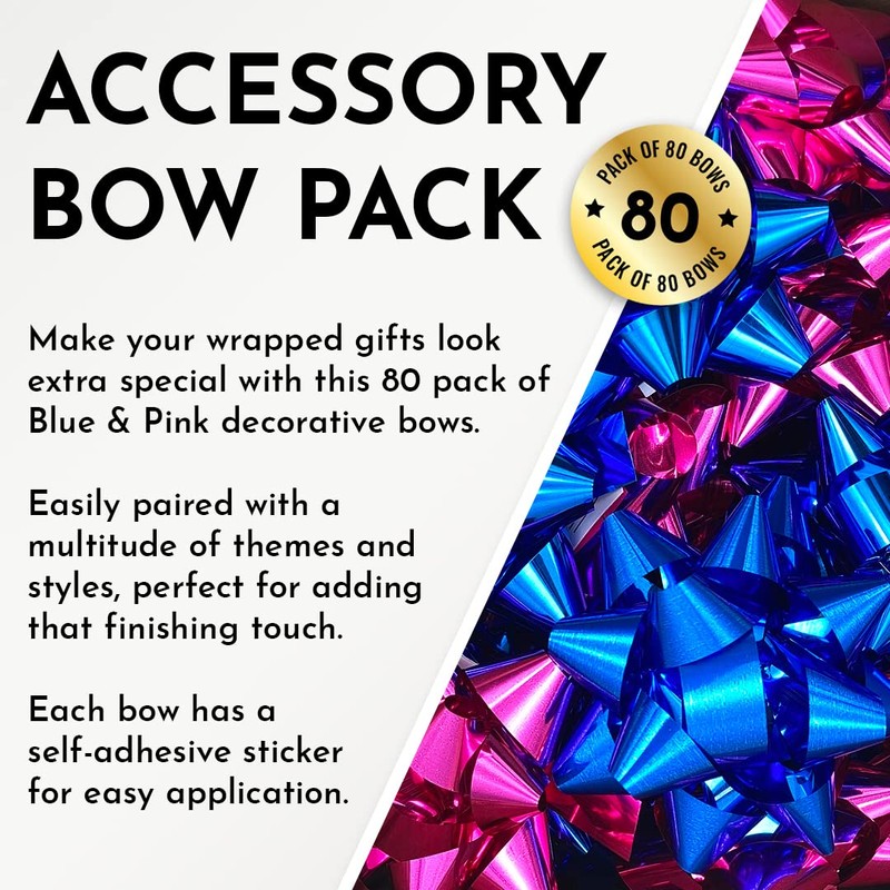 Kissymix 5cm Medium Metallic Bows Set of 80 Blue &