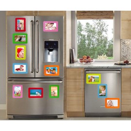Ru Xing 4x6 Magnetic Photo Frames for Refrigerator, 11 Pack Colorful Magnetic Picture Frames, Thick Strong Magnetic Frame, Magnet Photo Frame Holder for Family, Mom, Dad, Grandparents
