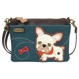 CHALA Mini Crossbody/Purse with Convertible Strap Stylish, Compact, Versatile, French Bulldog - Turqoise, One Size