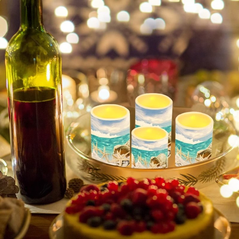 NETILGEN LED Flickering Candles Battery Operated Candles Set of 4