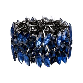 EVER FAITH Women's Stretch Bracelet Marquise Crystal Art Deco Bracelet for Wedding Party Clear Silver Tone, Crystal