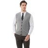 Kallspin Men's Knitted Cardigan Sleeveless V-Neck Wool Blend, lightgrey