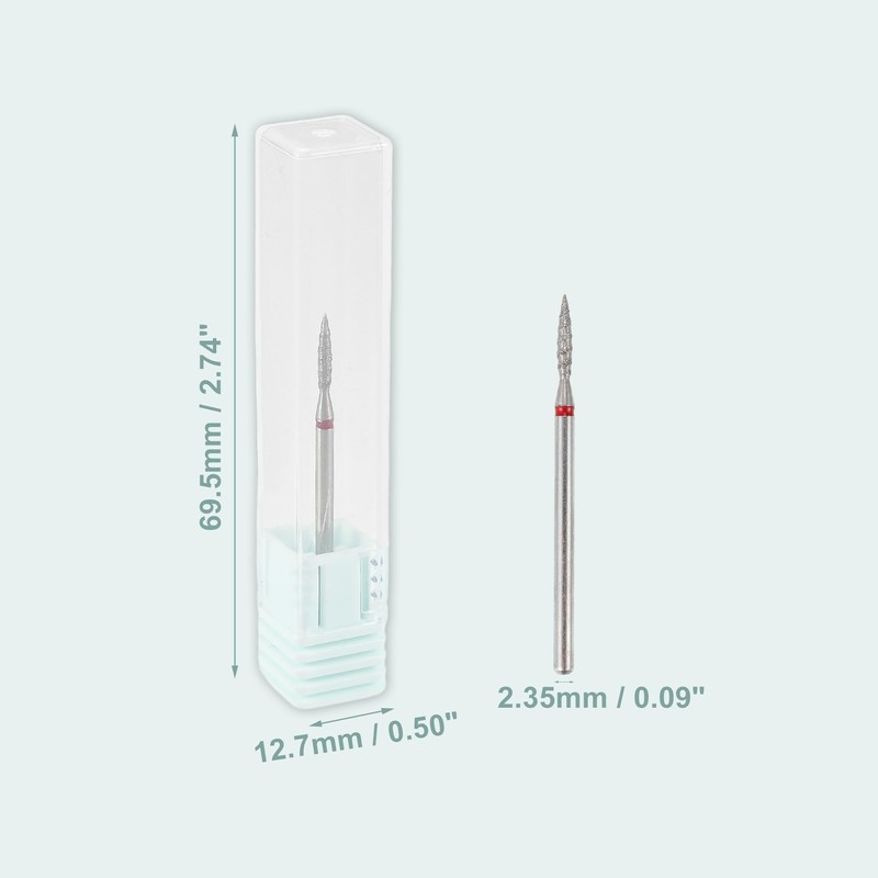 VOCOSTE Long Spiral-F Flame Blast Nail Drill Bit Stainless Steel