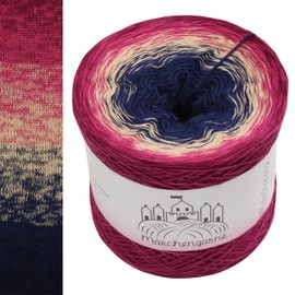 Colour Gradient Yarn Bobbel 200 g - 760 m 4-Ply Wool Knitting Wool Crochet Bubble (Love Poem - Blackberry Outside)