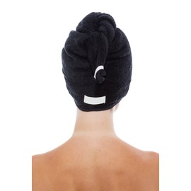 Texere Women's Bamboo Viscose Hair Towel (Tya, Black, U) Quick Drying Towel