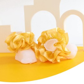 3 Pairs 3D Three-dimensional Ruffled Lace Cotton Socks,Cute Double Big Lace Dress Princess Socks for Girls (3Pairs-White/White/Yellow, 0-12 Months)