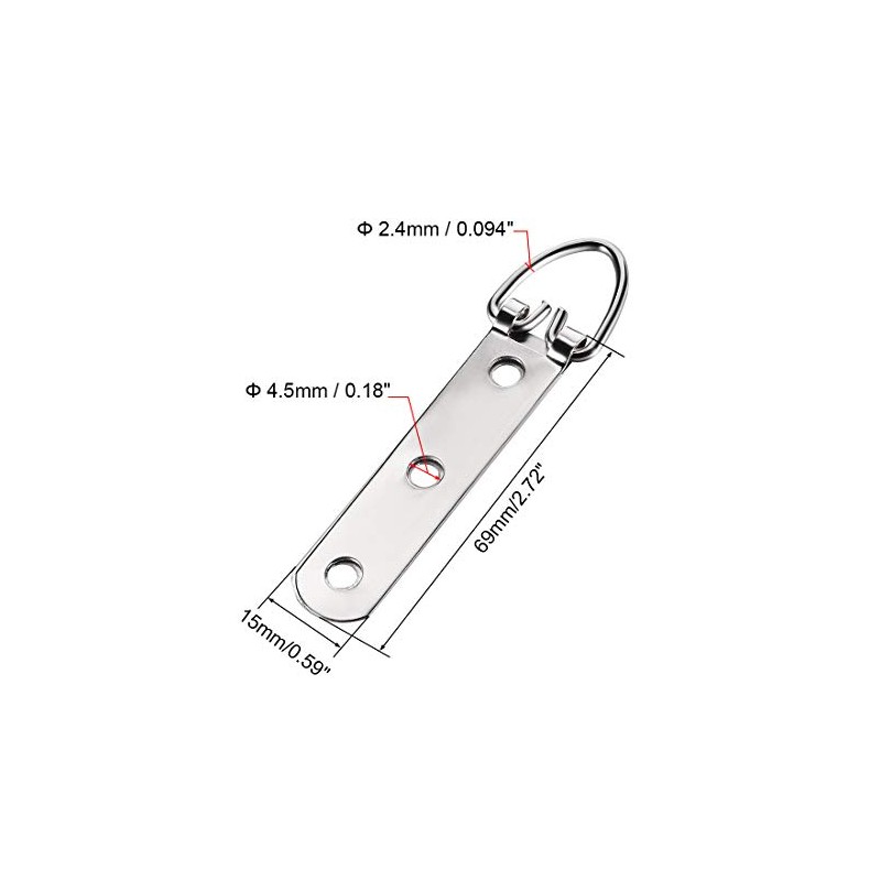 sourcing map D Ring Hanger Set for Picture Hanging Silver