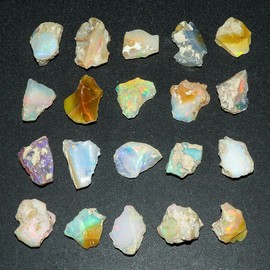 Gemkora (25mm+) (2-3pcs) Natural Ethiopian Raw Opal Stones, Loose Gemstone and Crystals, Wholesale Bulk Lot, Fire Play Rock, Rough Crystals, Jewelry Making Supplies, Tumbling, DIY & Crafts, A+ Grade