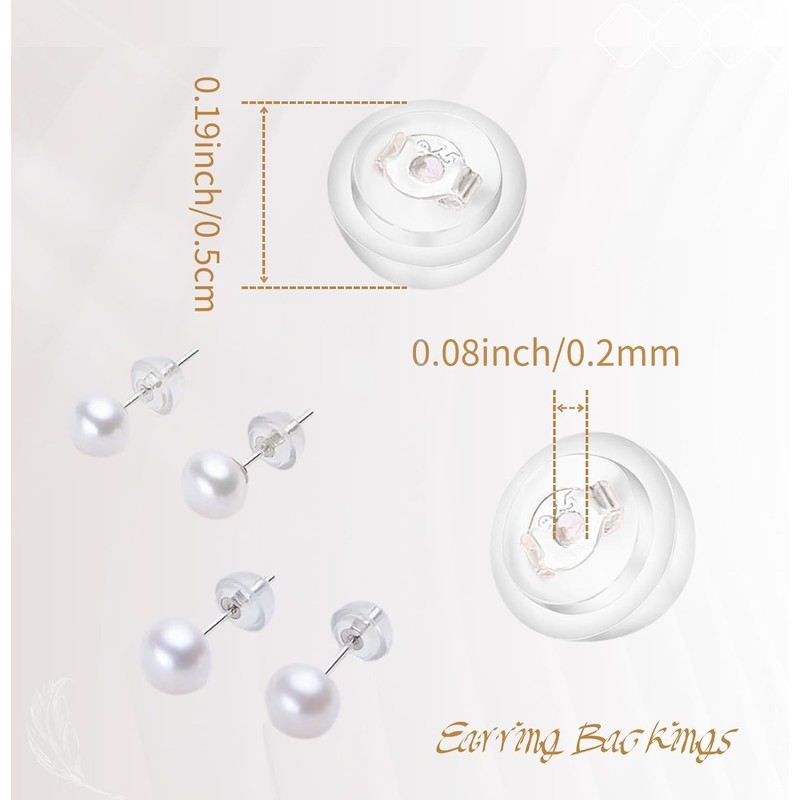 925 Sterling Silver Earring Backings Silicone Earring Backs Stuck, Hypoallergenic