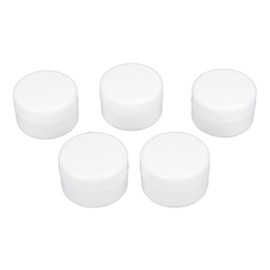Cream Case, 0.7 oz (20 g), Cream Container, Cosmetics, Refill Container, Small Divided Round Case, Storage Box for Small Items, Portable, Storage, Hot Springs, Travel, Business Trips, White, Pack of 5