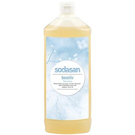 SODASAN Liquid sensitive organic soap, 1 litre, ecological and environmentally friendly (organic liquid soap)