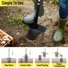 Jardineer Bulb Planter Tool Long Handle, Heavy Duty Stainless Steel