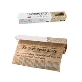 Baking Parchment Paper Roll Non Stick Baking Paper Newspaper Printing Design Food Wrapping Paper for Baking Cookies Bread Pizza Meat and Vegetables