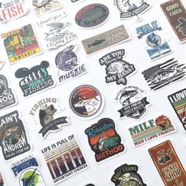 100Pcs Funny Fishing Decal Bass Sticker Fish Decals for Boats Fish on Trout Fishing Stickers Boat Graphics
