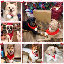 Naler Dog Christmas Scarf, Christmas Costume, Dog Clothes, Pet Christmas Scarf, Christmas Scarf, Red Dog Costume, Large, XL