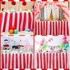 18 Pieces Table Skirt Red and White Striped Table Skirts