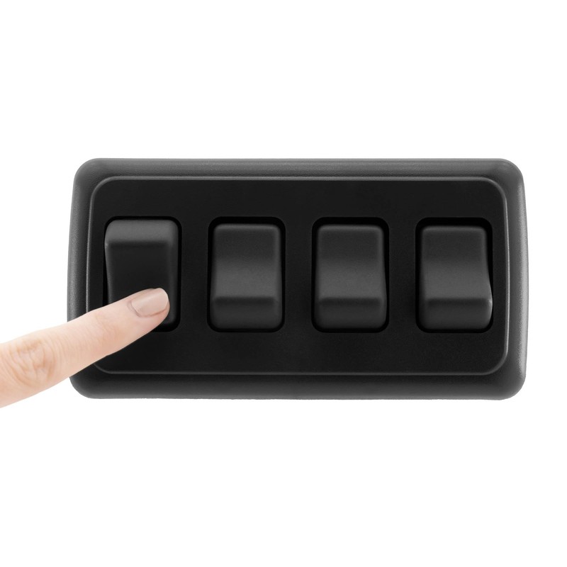 American Technology Components Quad SPST On-Off Switch with Bezel, 12-Volt,