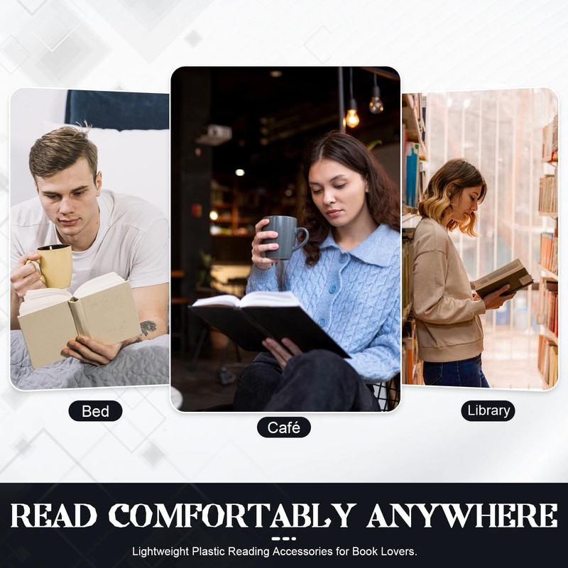 Black Cat Thumb Book Holder - Lightweight Plastic Reading Accessory