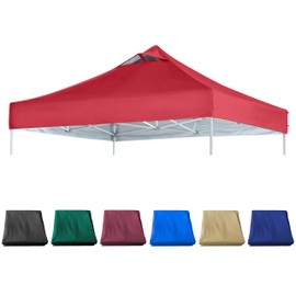 JANCANOPY Red Commercial Replacement Canopy Top for 10x10 Straight Leg Pop Up Canopy Tent with Air Vent