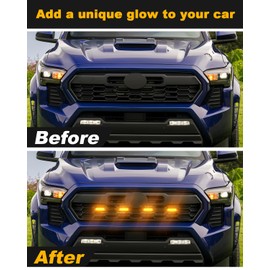 Amber Grill Lights for 2024 Toyota Tacoma LED Grille Lights Tacoma Accessories Front Grille Trims,4Pcs