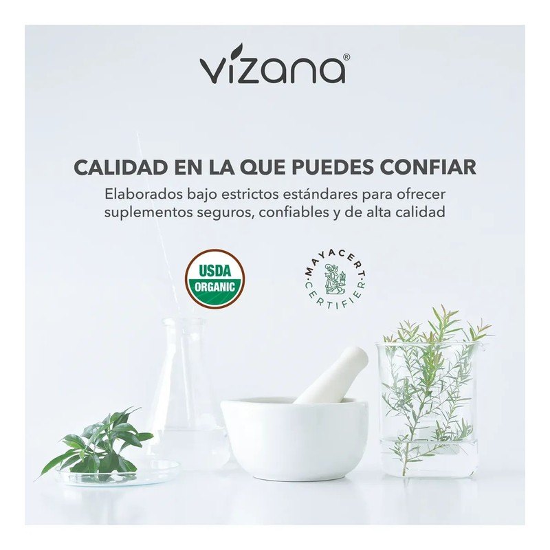 Chlorella Orgánicas (180 Caps-500 Mg) Vizana Nutrition Sin Sabor
