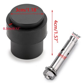 IGNPION 1pc Stainless Steel Door Stoppers Floor Mount Door Holder Stop Heavy Duty Door Stop with Sound Dampening Bumper, Black