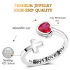 LEXLUNE Adjustable Cross Ring for Women 925 Sterling Silver Fine