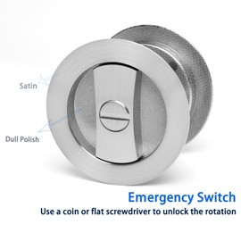 Dontay Pocket Door Lock, Color Coded Indicators, Privacy (Bed/Bath) Handles Latch, 2-3/8" Backset, Hardware for 1 3/8” to 2 3/16” Thickness Door (Including Edge Pull, Brushed Nickel, Round - 1 Pack)